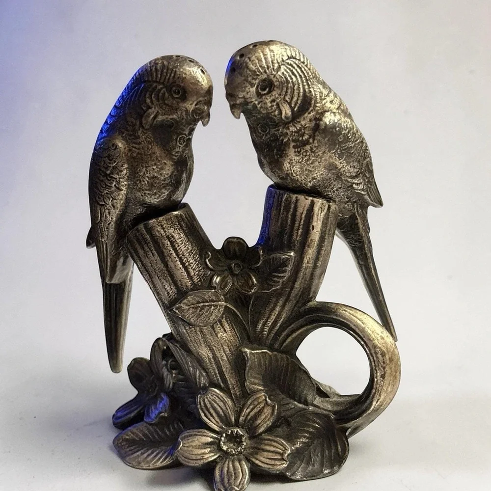 VTG‎ Weidlich Bros Silverplate Parrots Salt and Pepper Set WB Mfg Co Collectible